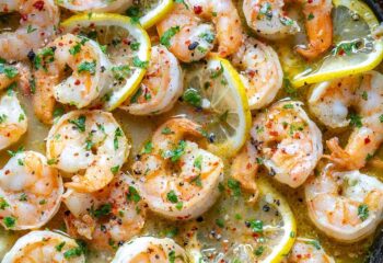 Low Carb Lemon Garlic Shrimp, Spaghetti Squash, Broccoli